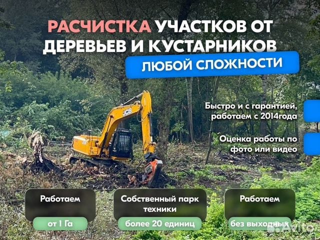 Расчистка территорий от деревьев и пней от 1 Га