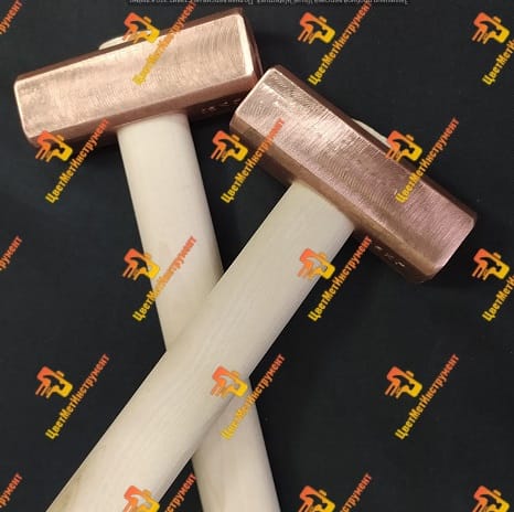 Медная кувалда молот 3 кг (3000гр) с деревянной ручкой — фото 2