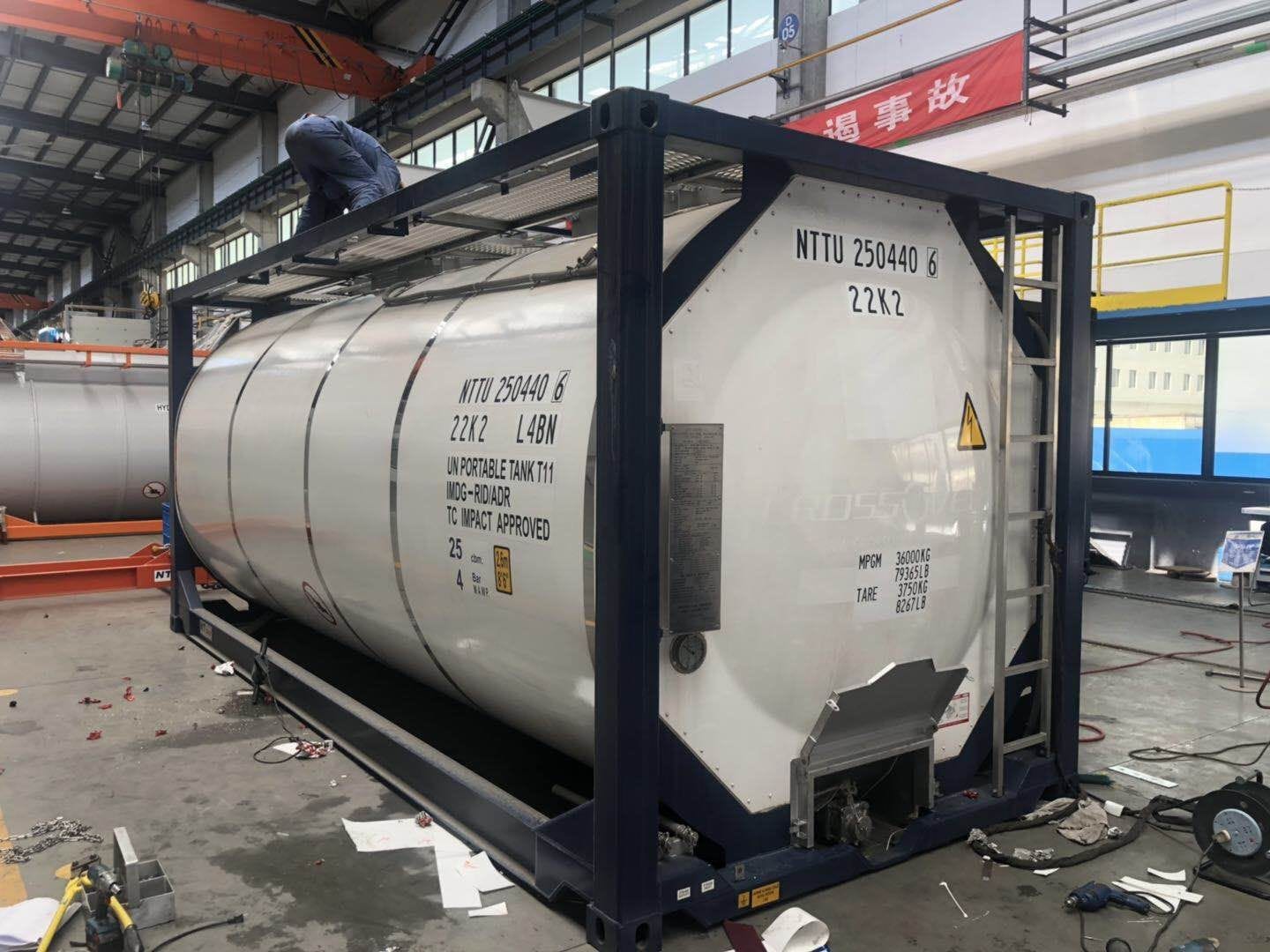 Танк-контейнер тип Т11 объём 25м3 для перевозки растворителей, новый.