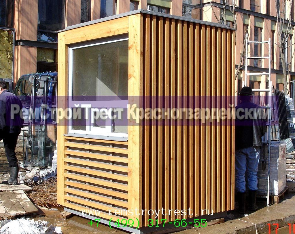 Постовая будка 1,6х1,6м, бруски лиственницы стиль эко — фото 6