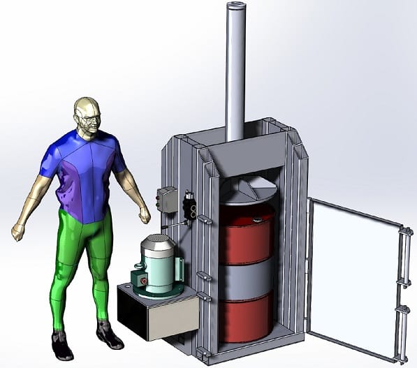 Пресс-пакетировщик вертикальный для бочек Кубер-20ВБ — фото 2