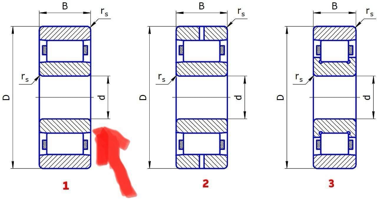 Подшипник 3004244 М дробилок СМ-16Д;СМ-741;СМД-108А;СМД-109;СМД-109А. Внутреннее кольцо вынимается в обе стороны, без реборда-18 длинных роликов-игл — фото 3