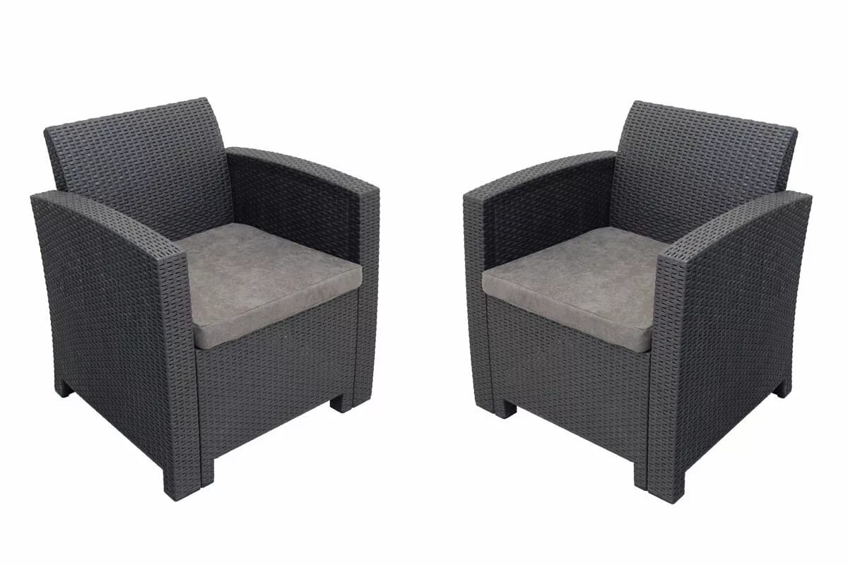 Arizona b:rattan, Кресло (2шт.), антрацит (2 подушки)