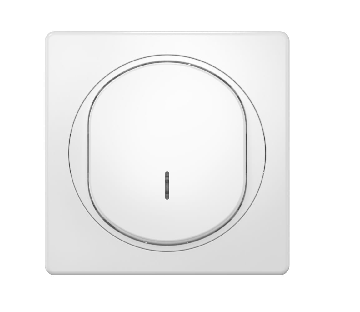 Выключатель скрытой установки CADUCEUS ALING EON, одноклавишный, перекрёстный, с индикацией, 10АХ, 250В~