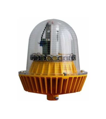 Заградительный огонь средней интенсивности «ЗОС-АВ»;20000cd, type «А» ТУ 3461-001-69016606-2010 Супер-яркие БЕЛЫЕ светодиоды CREE 5W, 24 штуки под коллиматорными линзами;