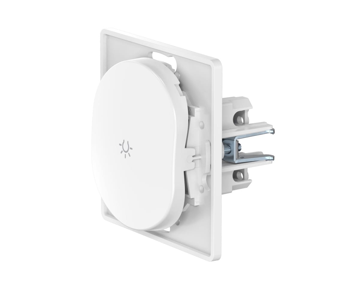 Выключатель скрытой установки CADUCEUS ALING EON, кнопочный, с символом "Свет", 10АХ, 250В~, механизм