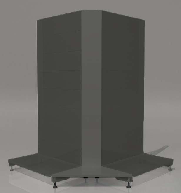 Торговые металлические стеллажи в сером цвете ГРАФИТ — фото 3