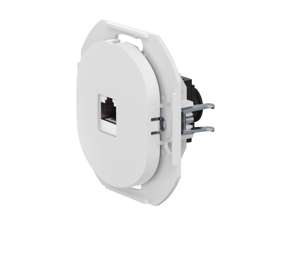 Механизм компьютерной розетки скрытой установки CADUCEUS ALING EON с модулем Keystone RJ45 8P8C, cat.6, UTP