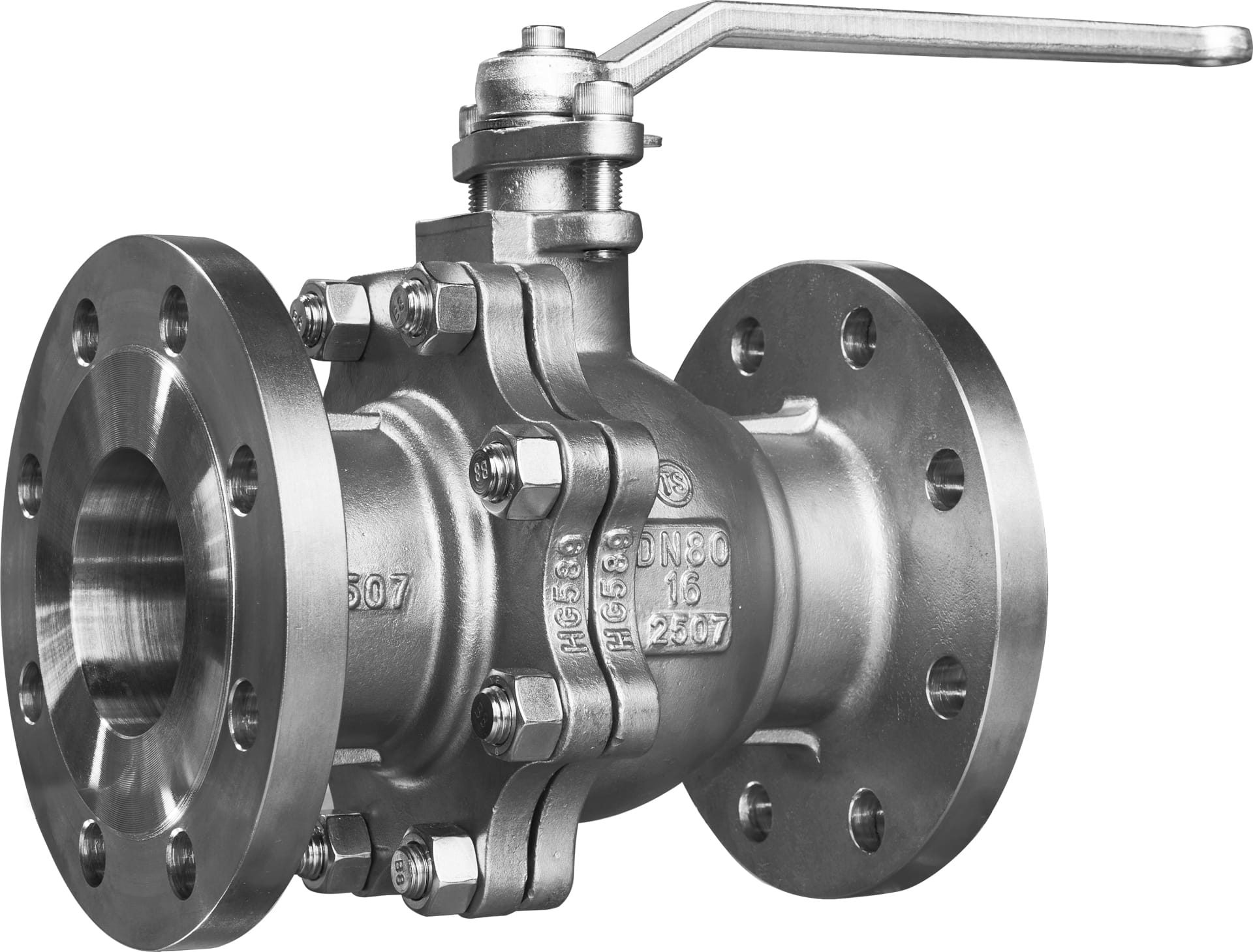 Краны шаровые двухсоставные фланцевые SAF 2507 Ру16 Ду80