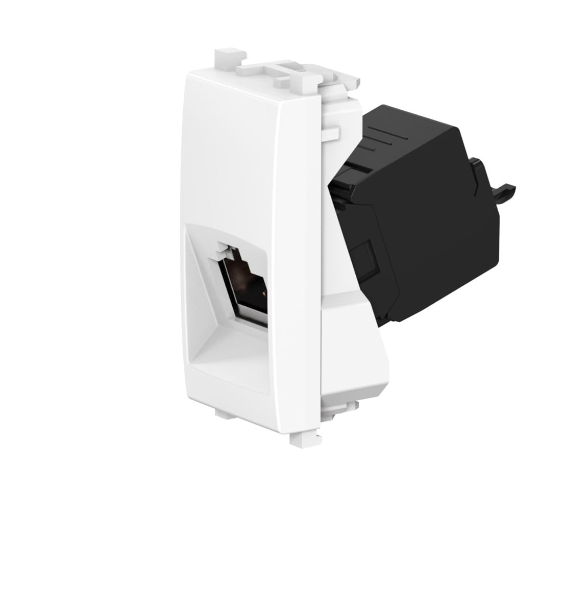 Розетка CADUCEUS ALING EXPERIENCE компьютерная, с модулем Keystone RJ45 8P8C cat.6A, FTP, модульная, экранированная, для скрытой проводки, механизм