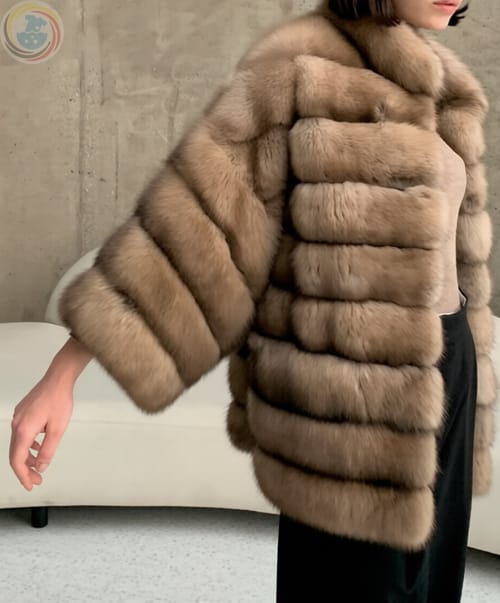 Бережная чистка короткой шубы из соболя, шиншиллы