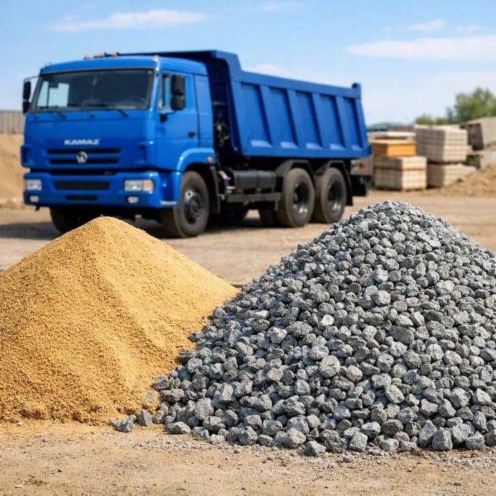 Доставка песка и щебня в Батайске. Честный объем, быстро!