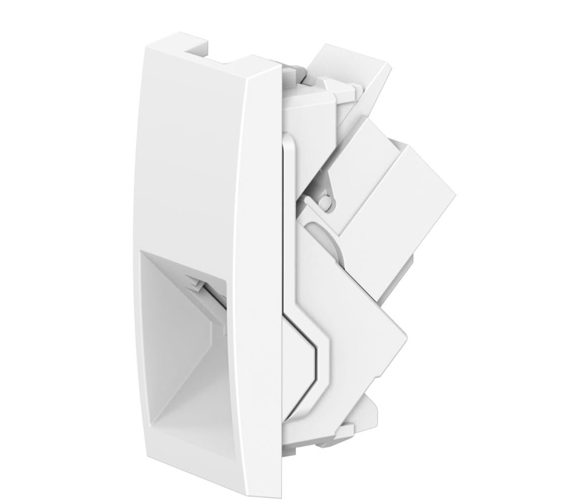 Розетка CADUCEUS ALING MODE телефонная, с модулем Keystone RJ12 6P6C cat.3, модульная, для скрытой проводки, механизм