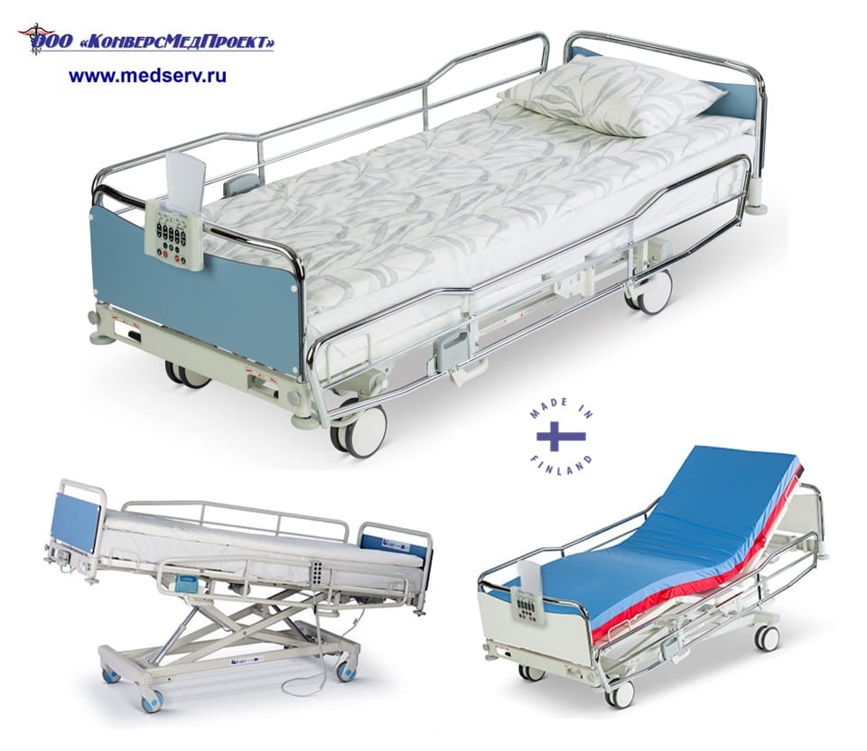 Медицинская функциональная кровать ScanAfia X ICU производства Lojer Oy, Финляндия — фото 2