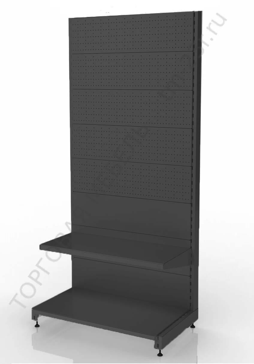 Торговые металлические стеллажи в сером цвете ГРАФИТ — фото 8