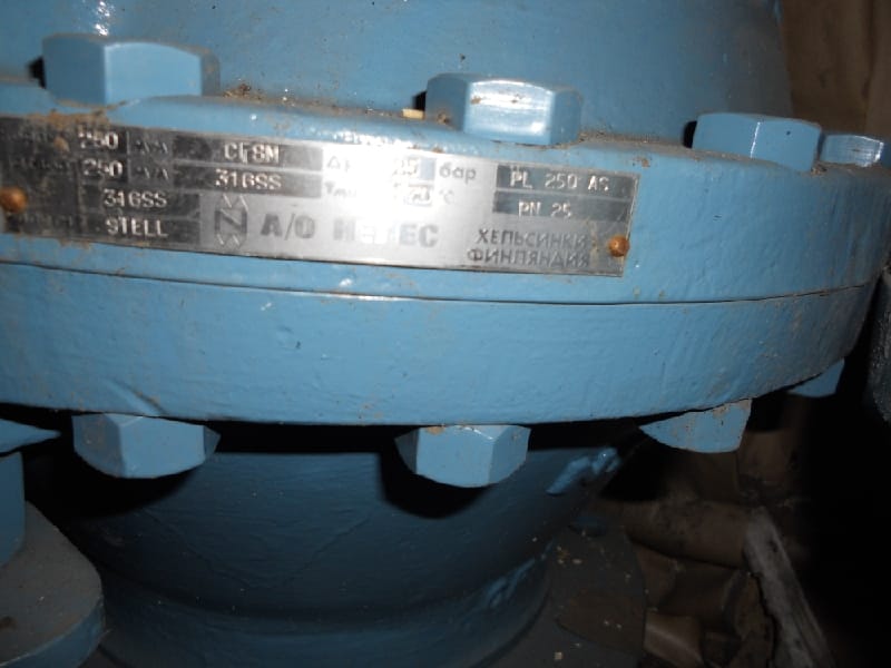 кран (капан)    НЖ шаровой NELES DN250,    PN25 с пневмоприводом M1LA250AP-B1CU25-NP726 S1 — фото 2