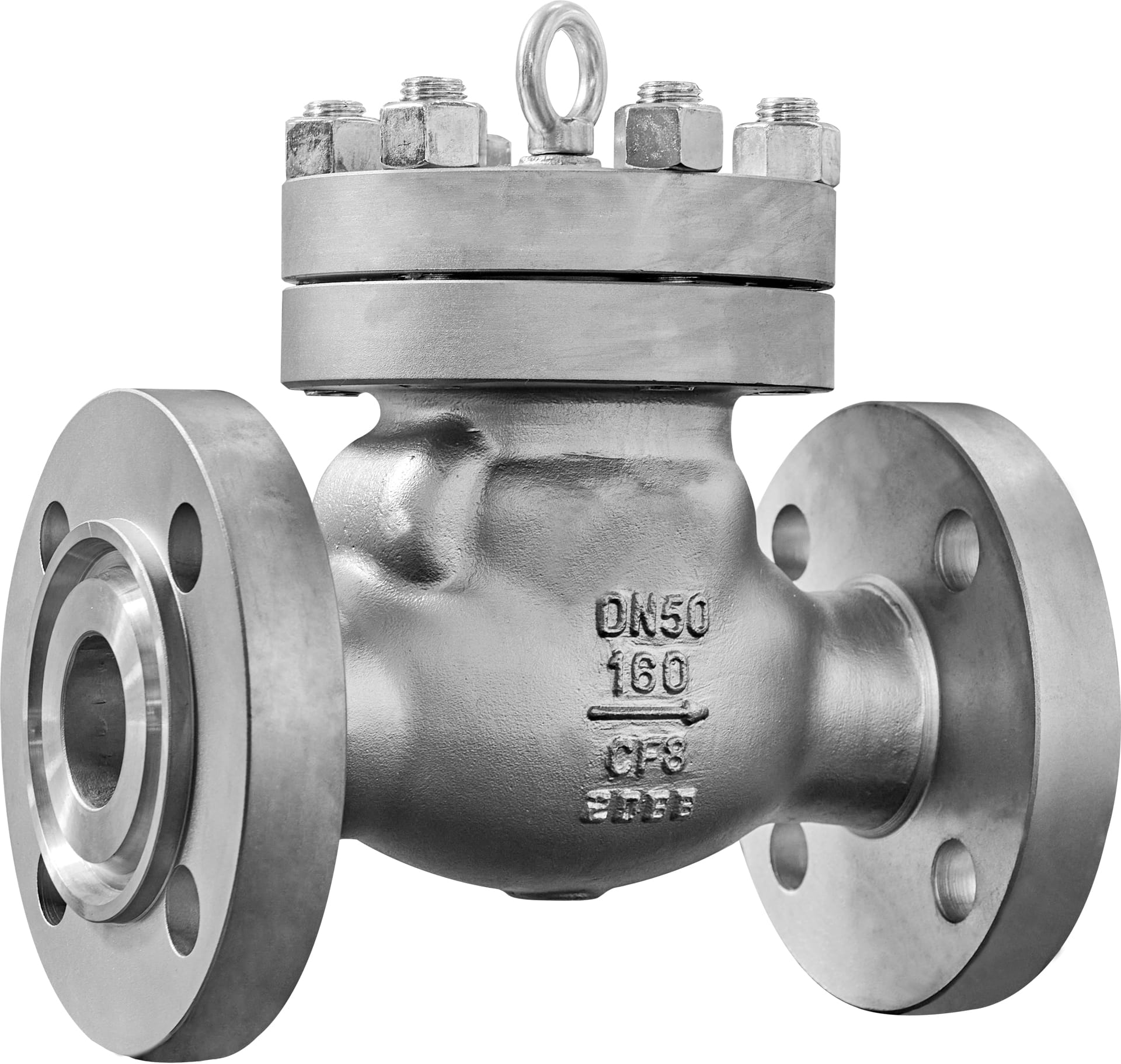 Клапаны обратные поворотные нержавеющие CF8 Ру160 Ду50