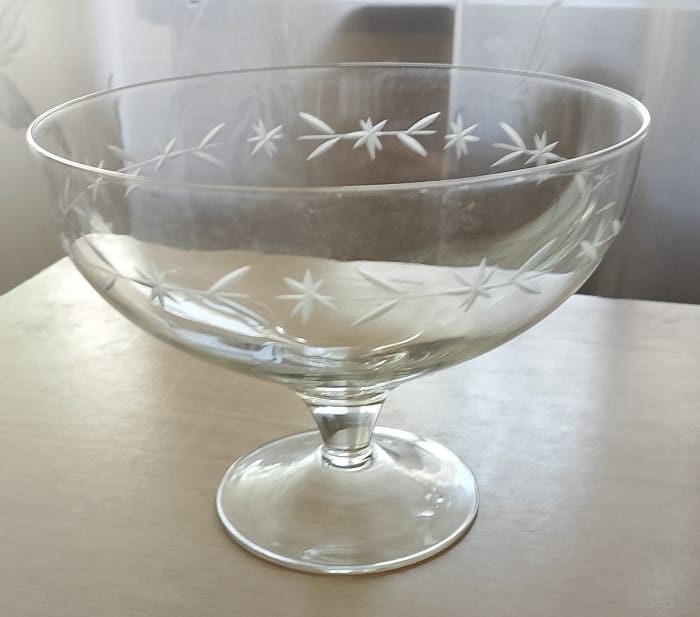 Ваза под фрукты стеклянная прозрачная СССР