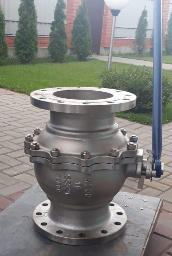 Кран шаровой нерж фланцевый 10нж16п (КШХ.Ф) Ду.200, Ру.16 — фото 2