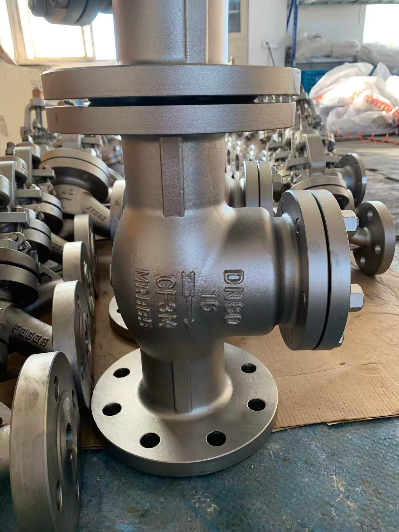 Клапан обратный поворотный фланцевый нержавеющий 316Ti Ру16 Ду100(Китай)