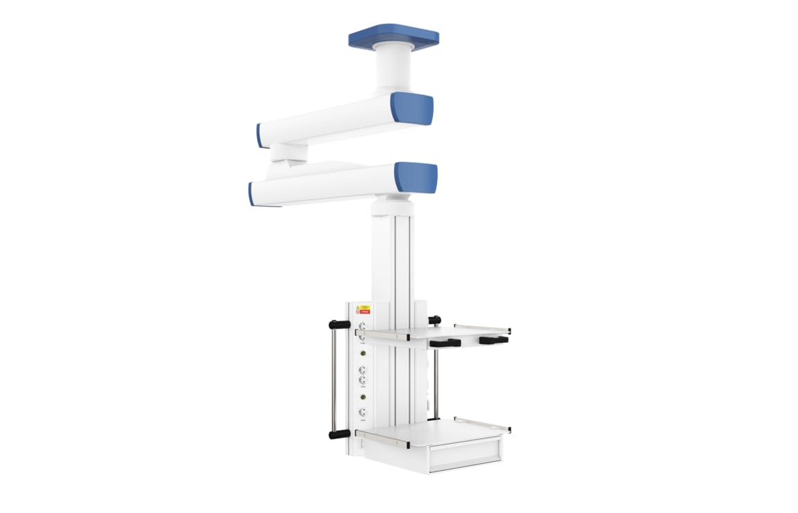 Потолочная двухплечевая вертикальная медицинская консоль CADUCEUS C2E-V