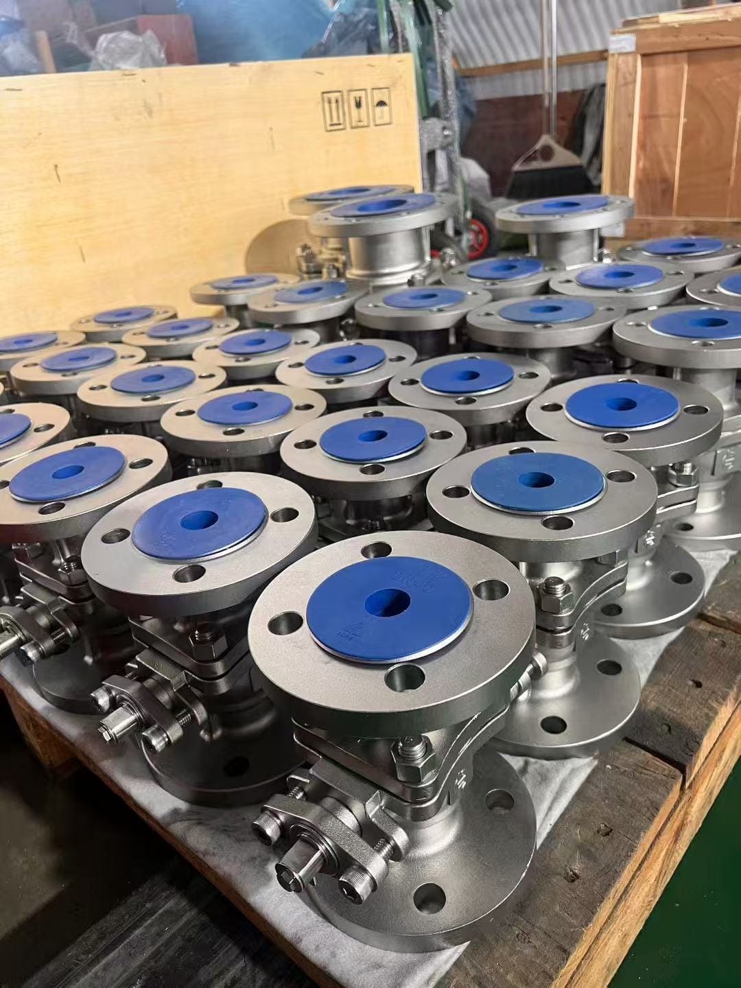 Кран шаровой двухсоставной фланцевый из нержавейки 321, 316Ti с рукояткой, Китай