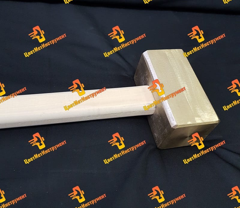 Кувалда латунная 6, 5 кг.  Квадрат — фото 2