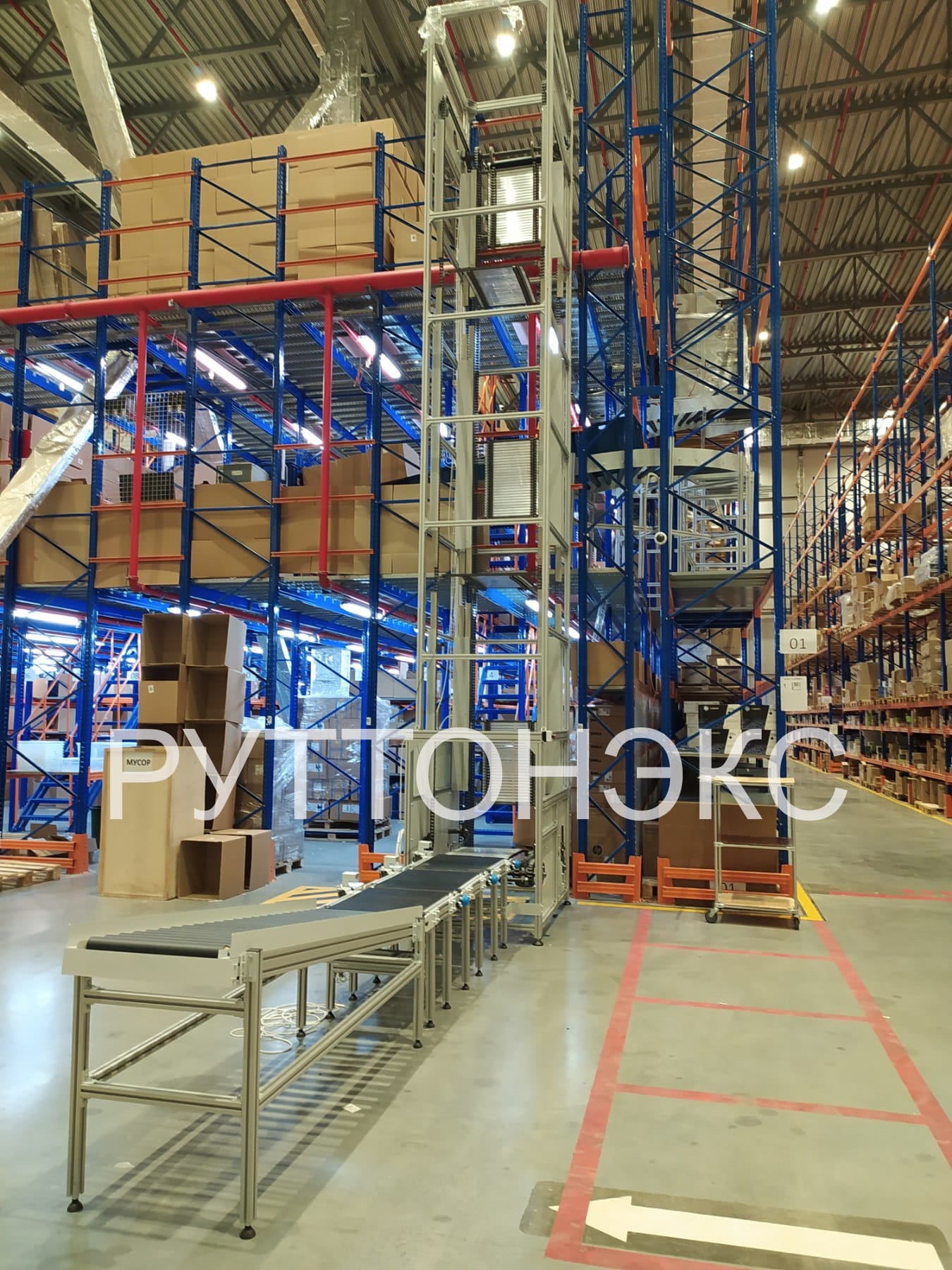 Вертикальный конвейер для мезонина