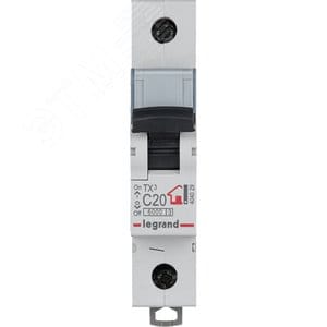 Выключатель автоматический однополюсный 20А C TX3 6кА Legrand-Daccord