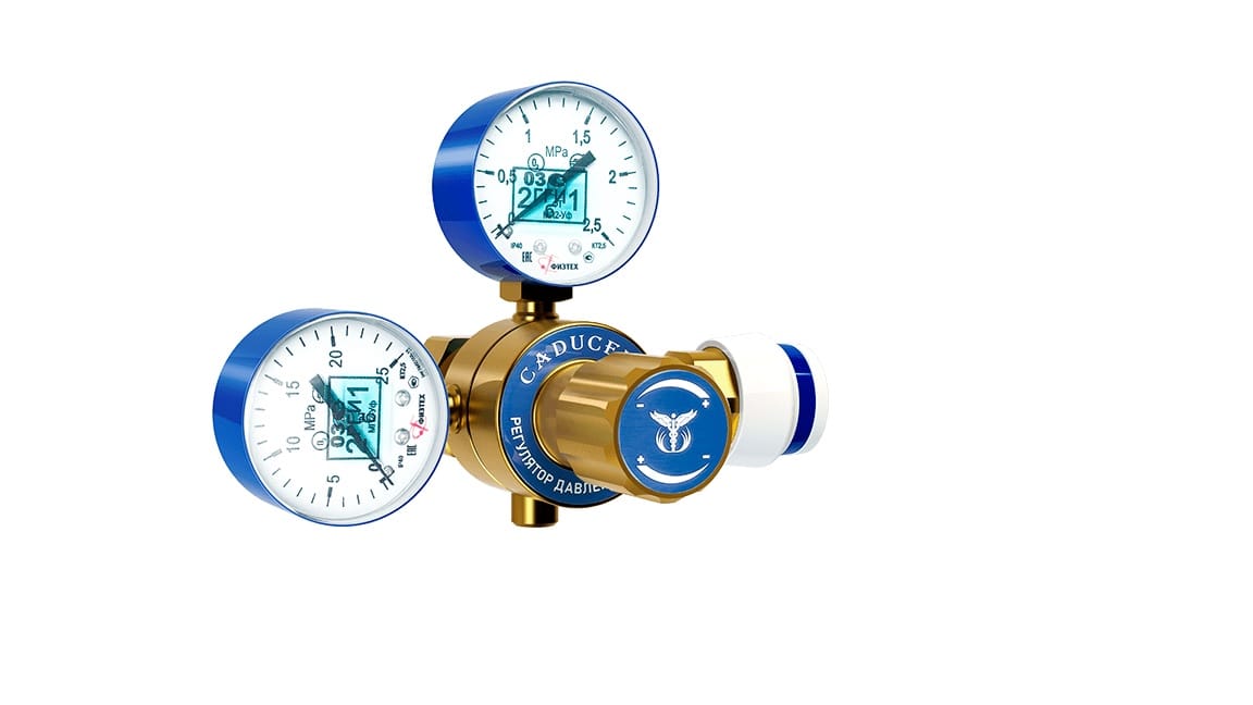 Редуктор баллонный кислородный CADUCEUS БКО-50 с быстроразъемным клапаном