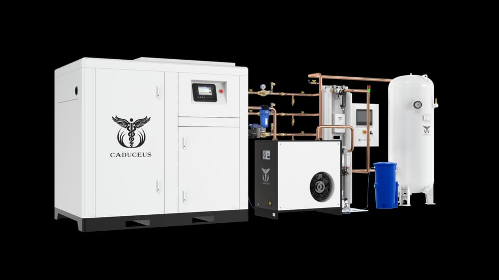 Спиральные безмасляные воздушные компрессорные станции с ременным приводом CADUCEUS AIRCAD DS-B