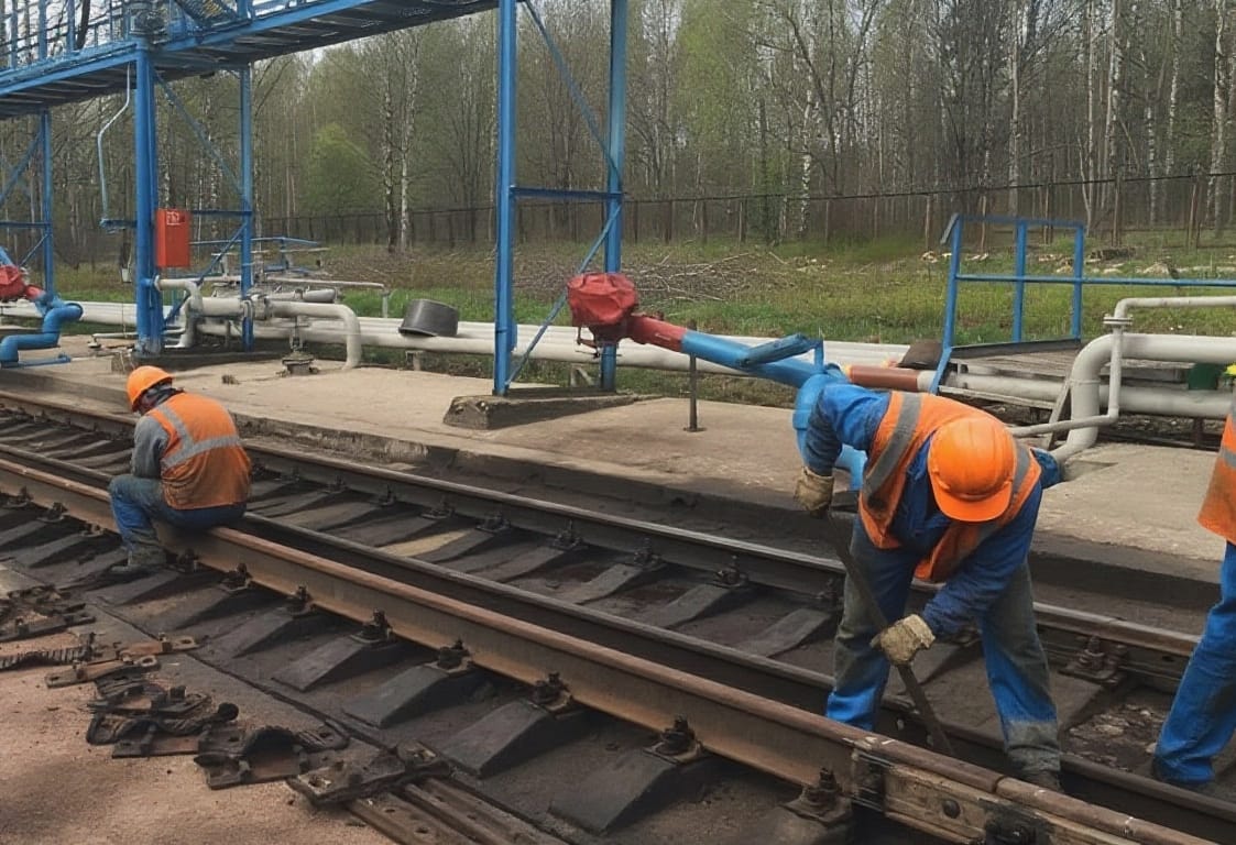 Замена шпалы на железнодорожных подъездных путях — фото 4