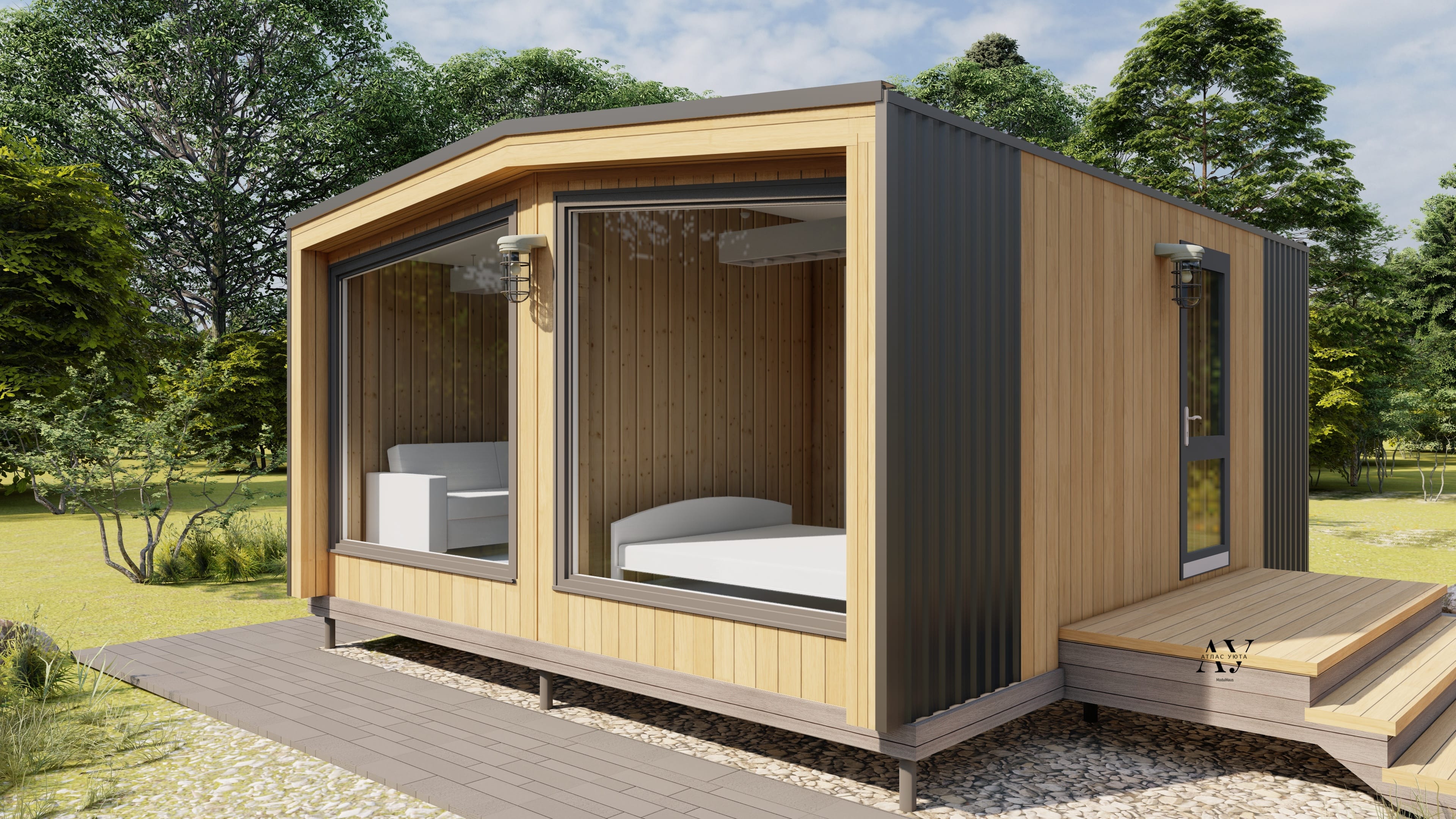 Модульный Дом 6х5м барнхаус (27м2)