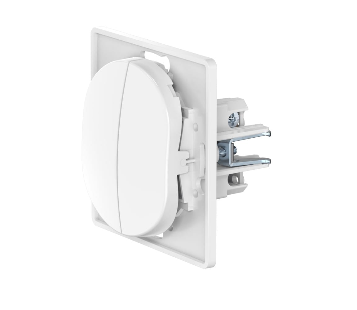 Выключатель скрытой установки CADUCEUS ALING EON, двухклавишный, проходной, 10АХ, 250В~, механизм