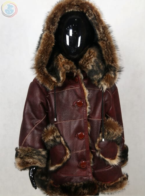 Короткая детская дублёнка (до 32 размера, рост 134см)