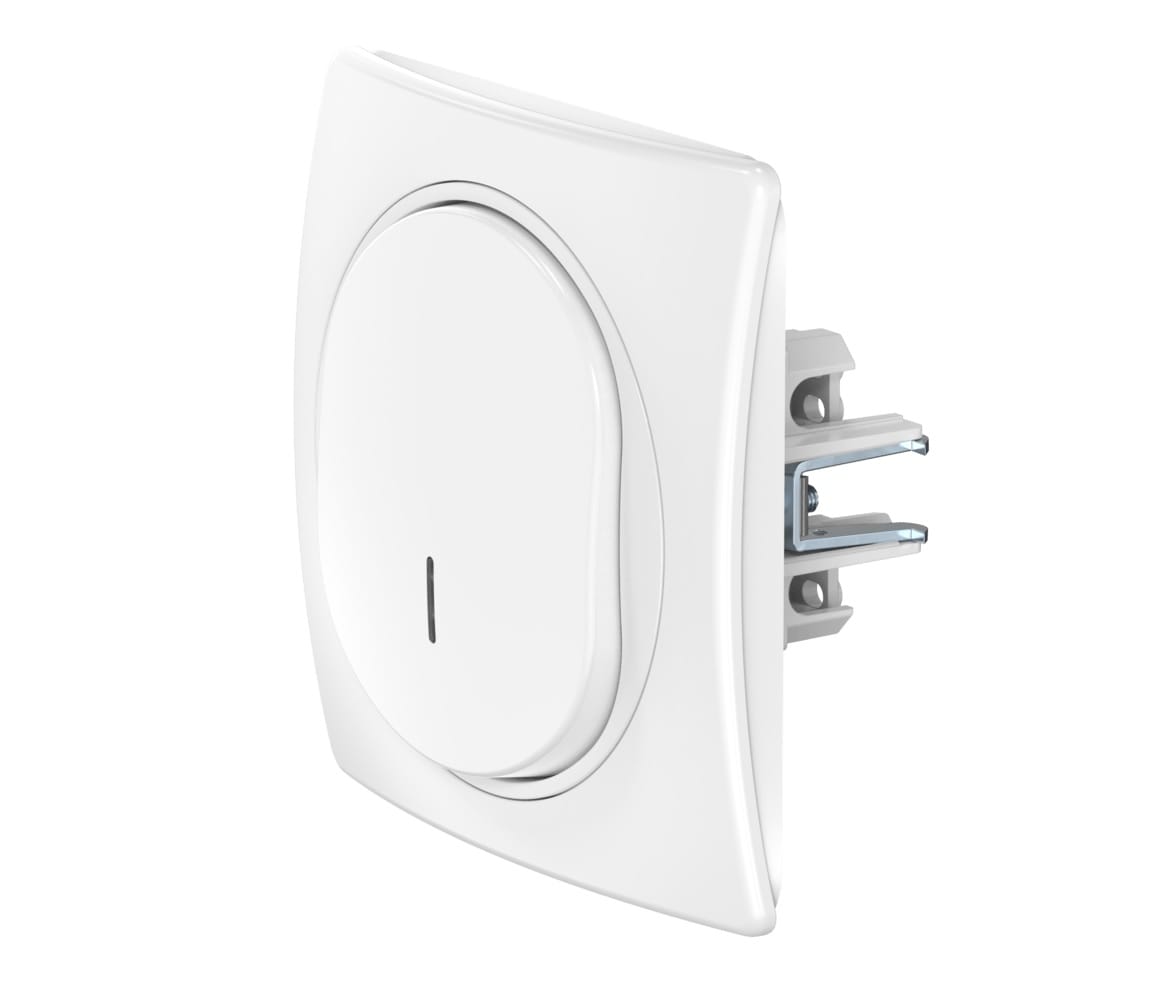 Выключатель CADUCEUS ALING EON встраиваемый, одноклавишный, проходной, с индикацией, 10АХ, 250В~