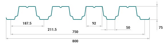 Профнастил Н75 от производителя Steelx-Монтажстальконструкция
