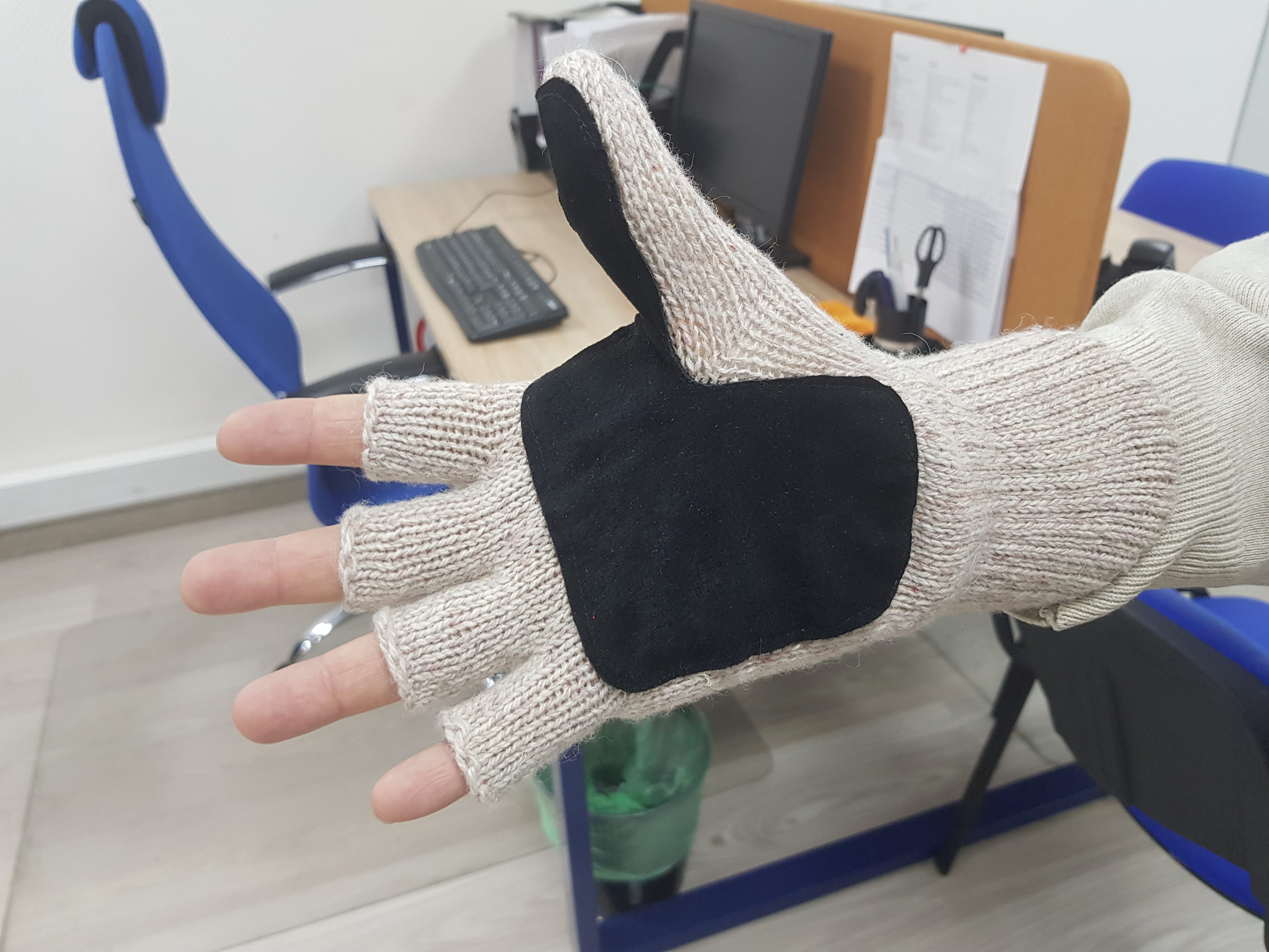 АЙСЕР ® Перчатки-варежки со спилковыми накладками (утеп. Тинсулейт) — фото 2