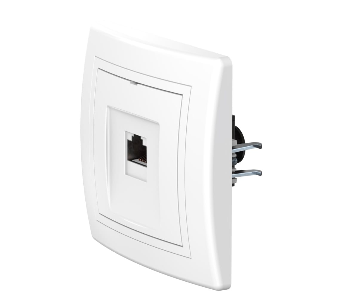 Розетка скрытой установки CADUCEUS ALING PRESTIGE компьютерная с модулем Keystone RJ45 8P8C, cat.6A, S/FTP