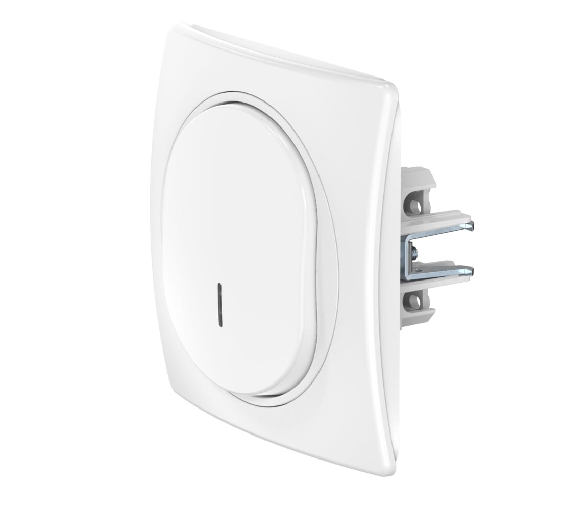 Выключатель скрытой установки CADUCEUS ALING EON, одноклавишный, с индикацией, 16АХ, 250В~