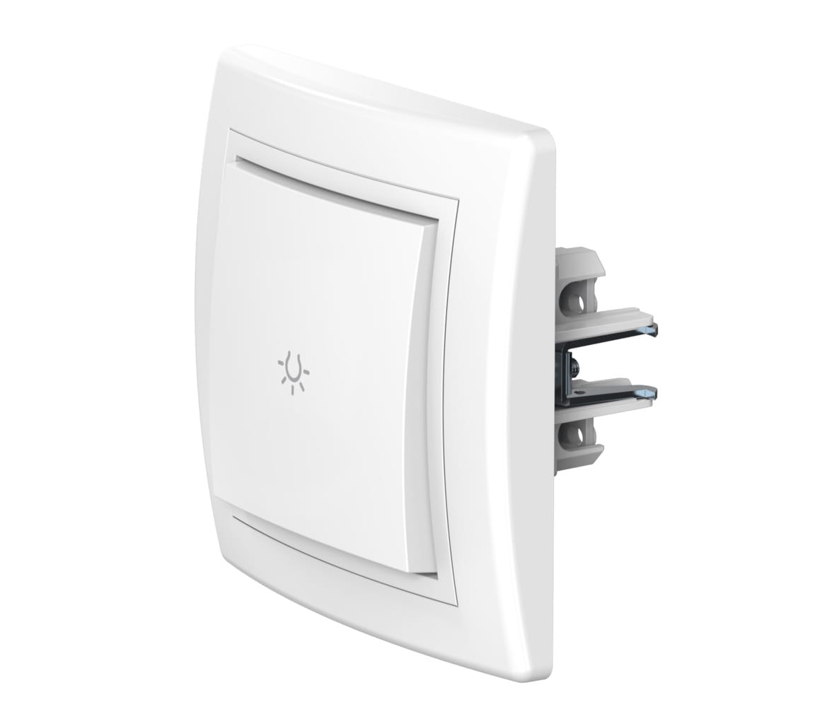 Выключатель скрытой установки CADUCEUS ALING PRESTIGE кнопочный, свет, 10АХ, 250В~