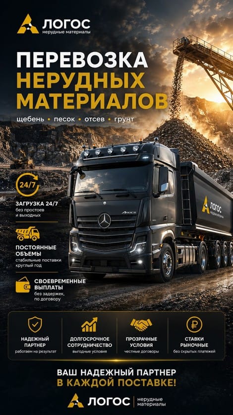 Требуются самосвалы и тонары на перевозку инертных материалов