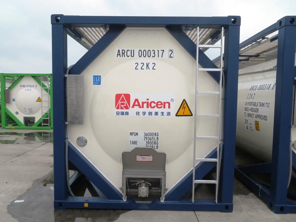 Танк-контейнер объём 21м3 тип Т12, для перевозки метанола.