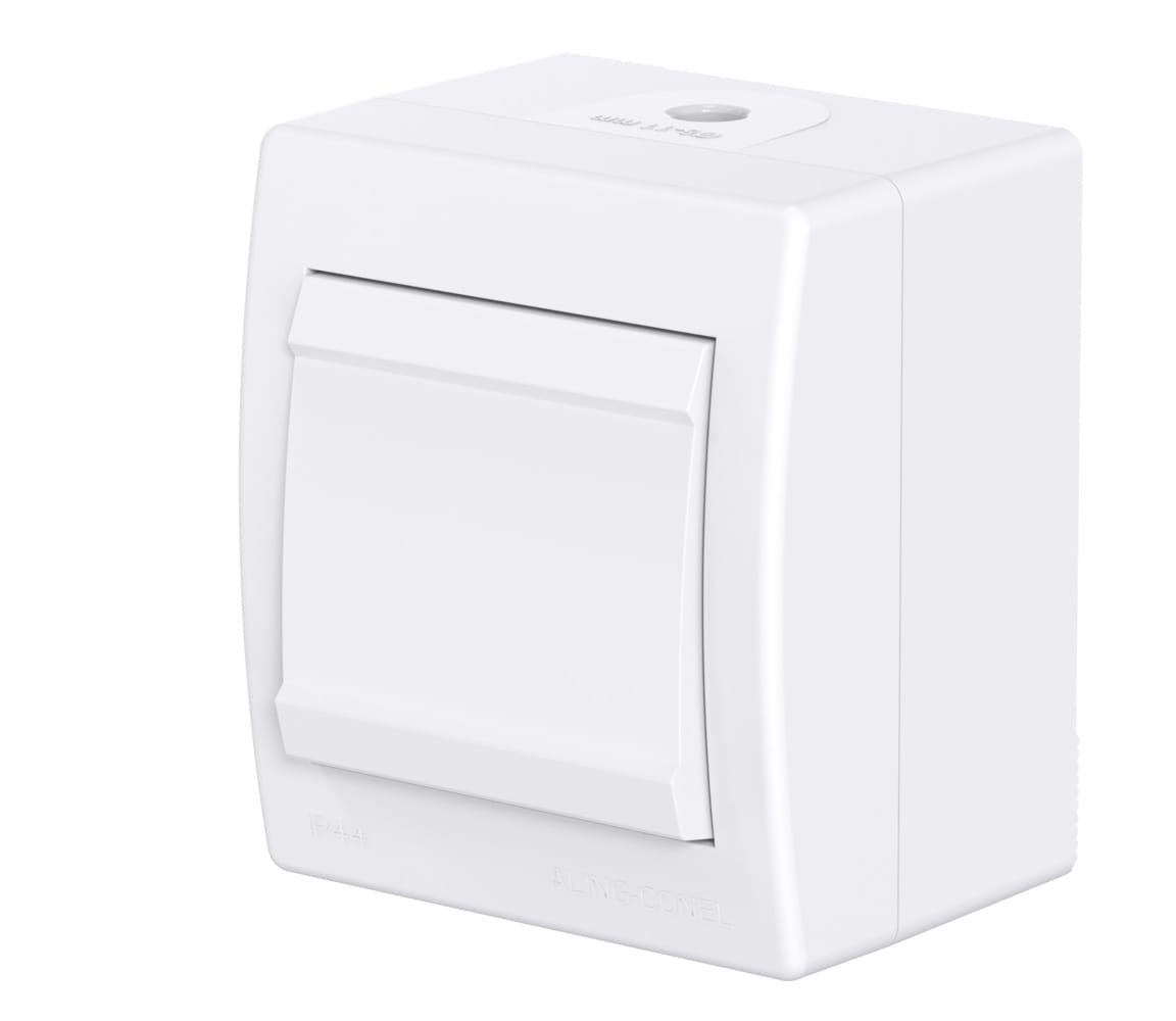 Выключатель одноклавишный CADUCEUS ALING POWER, проходной, для открытой проводки, 10АХ, 250В~