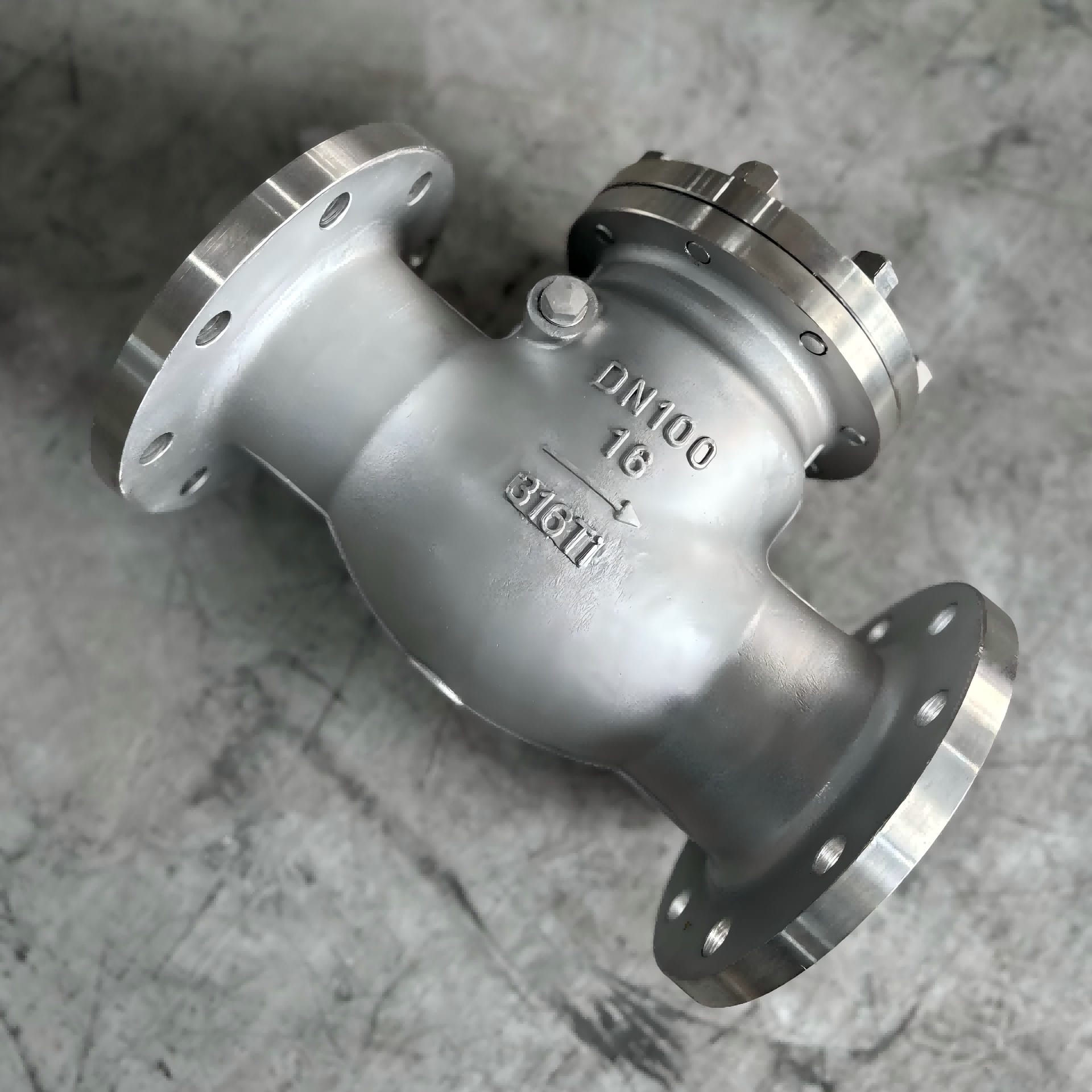 Клапан обратный поворотный фланцевый нержавеющий 316Ti Ру16 Ду100(Китай) — фото 2