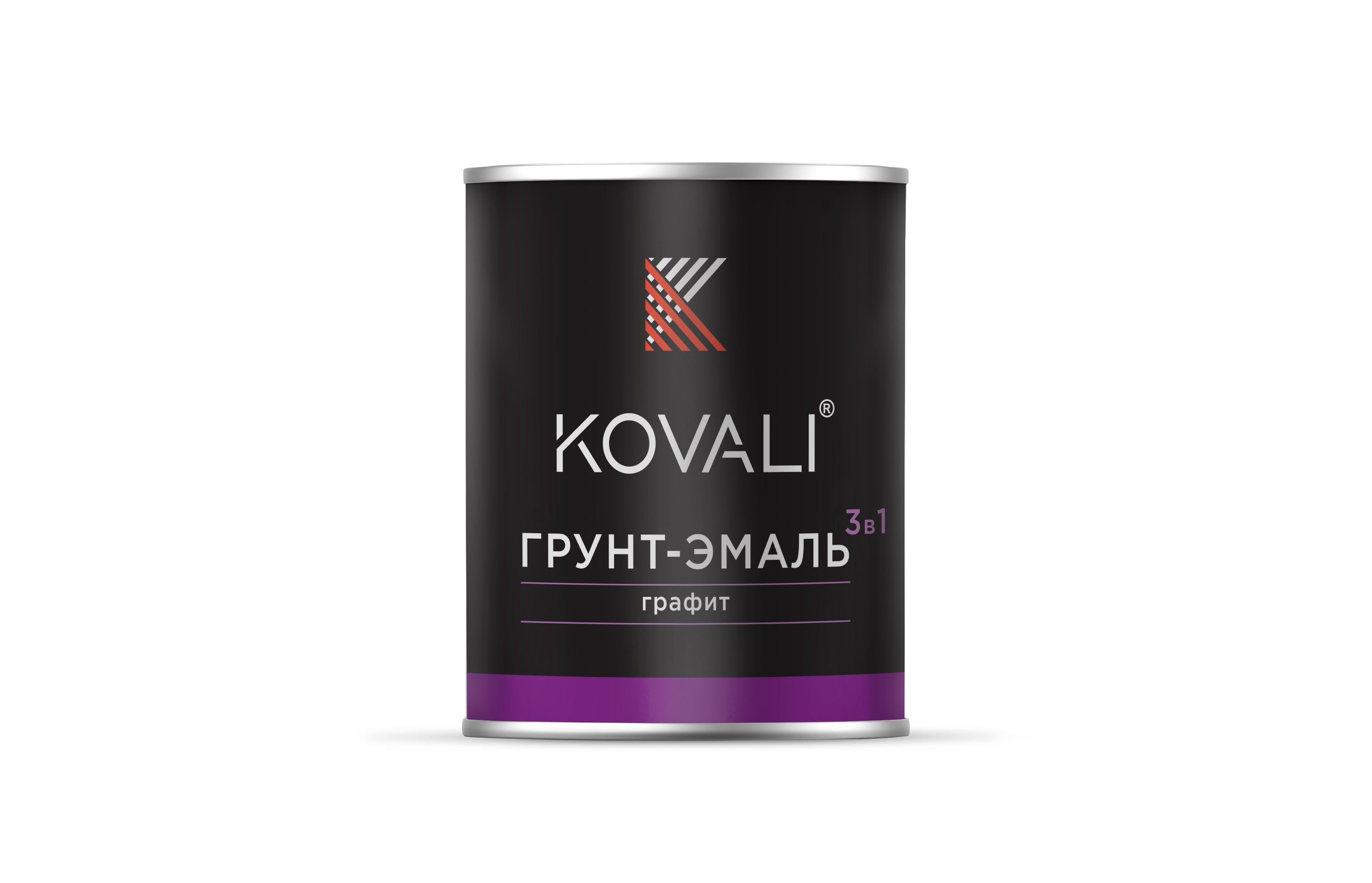 KOVALI Грунт-эмаль "3в1" с эффектом графита