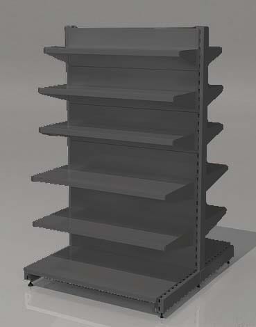 Торговые металлические стеллажи в сером цвете ГРАФИТ — фото 5