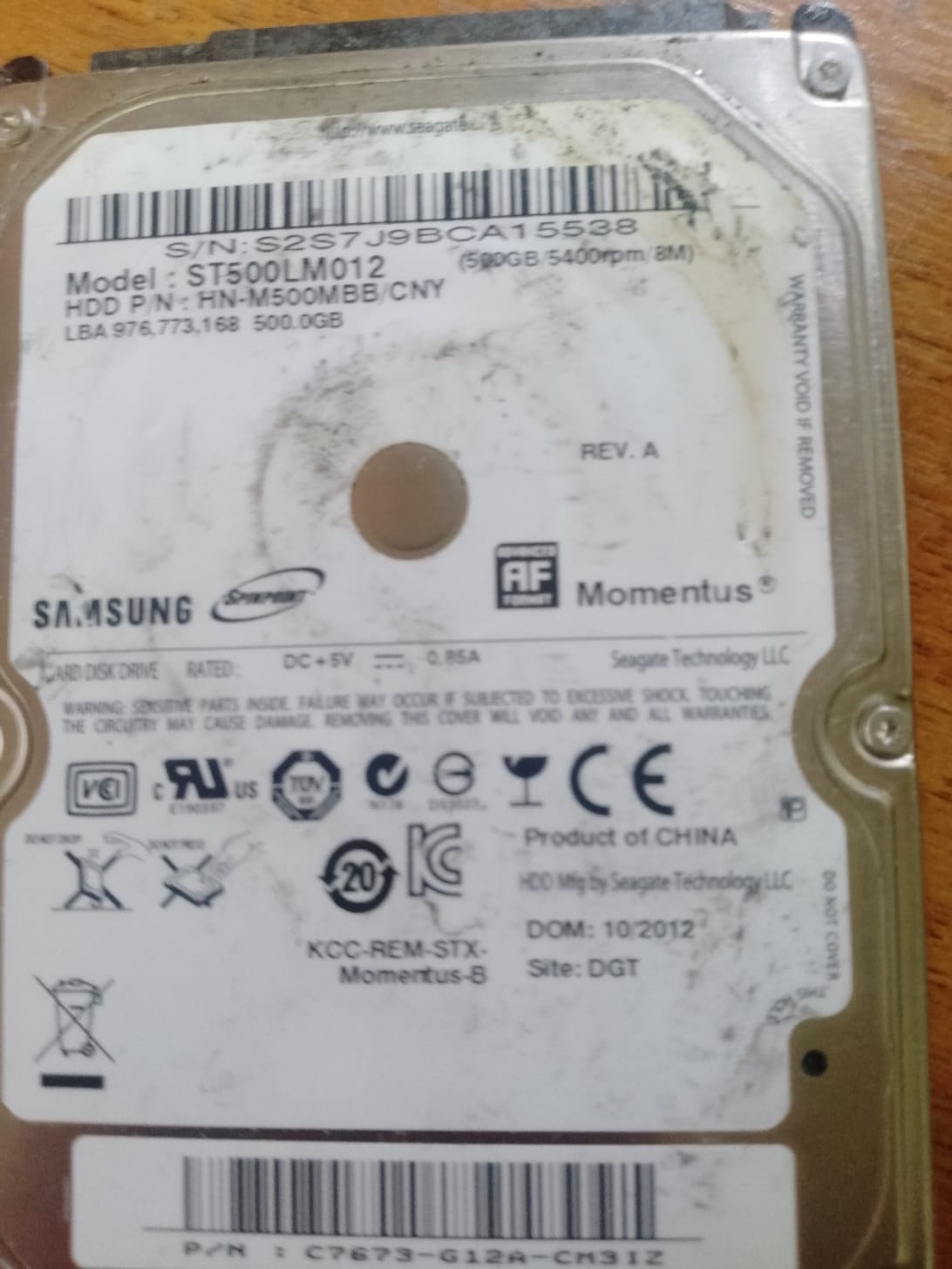 Жесткий диск Samsung ST500LM012