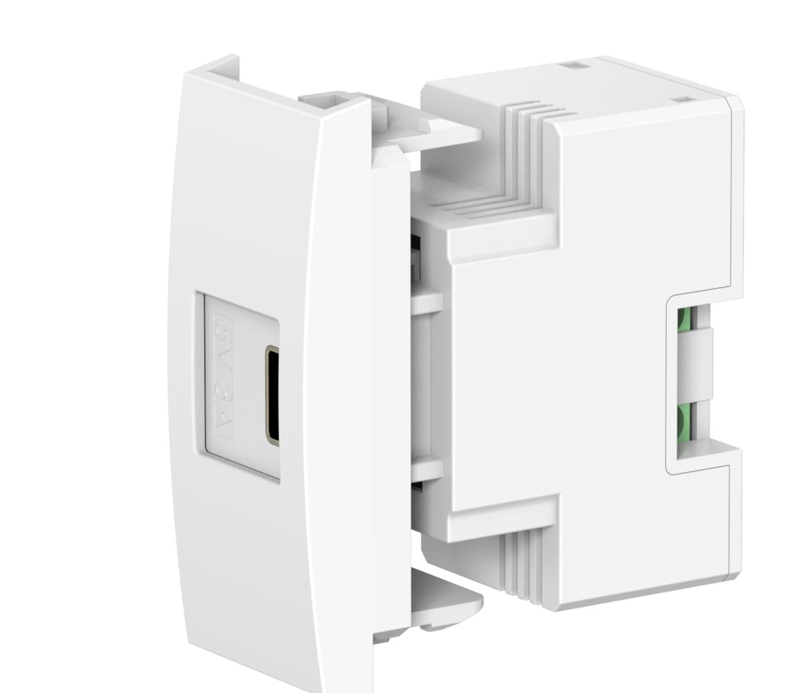 Механизм встраиваемой розетки USB тип C CADUCEUS ALING MODE для зарядки 1-го устройства