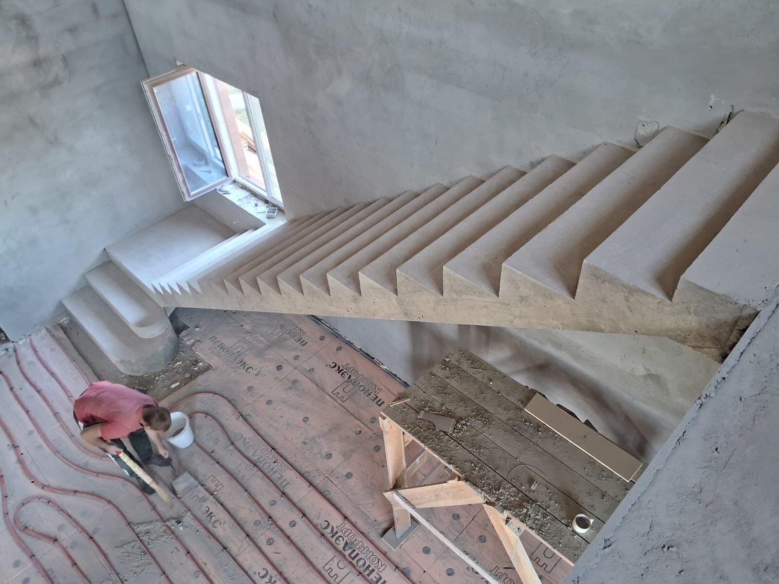 Монолитные железобетонные, бетонные лестницы — фото 3